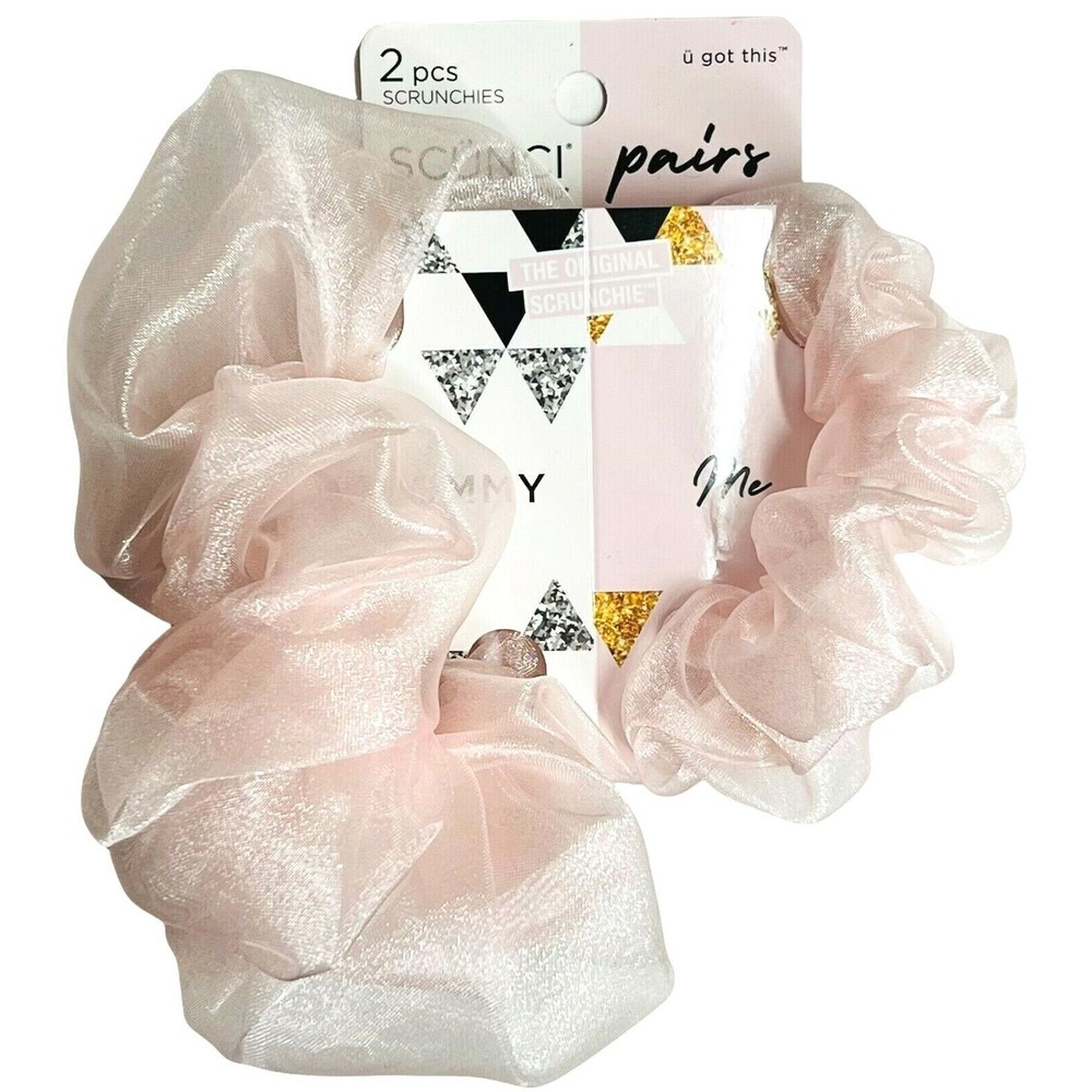Scunci The Original Scrunchie Hair Accessory - 2 Piece Set Mommy & Me Pink